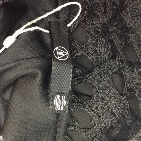 Missguided Crochet Faux Wrap Black Romper NWT - Picture 4 of 5
